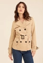Trench Coat Curto Com Faixa E Botões