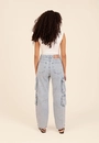 Calça Jeans Wide Leg Cargo