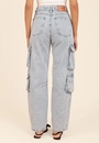 Calça Jeans Wide Leg Cargo