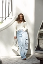 Calça Jeans Wide Leg Cargo