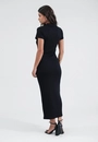 Vestido Polo Midi Em Malha Canelada