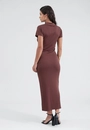 Vestido Polo Midi Em Malha Canelada