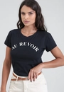 T-Shirt Em Meia Malha Manga Curta Au Revoir