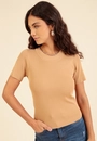 Blusa Em Tricô Manga Curta