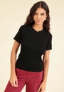Blusa Em Tricô Manga Curta