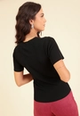 Blusa Em Tricô Manga Curta