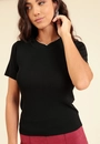 Blusa Em Tricô Manga Curta