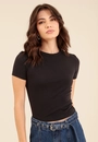 Blusa Basica Manga Curta  Em Cotton
