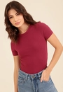 Blusa Basica Manga Curta  Em Cotton