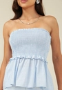 Blusa Em Algodão Com Decote Reto Com Lastex