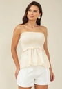 Blusa Em Algodão Com Decote Reto Com Lastex
