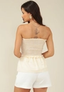 Blusa Em Algodão Com Decote Reto Com Lastex