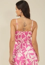Vestido Longo Com Alça Em Viscose Estampada Bicolor
