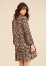 Vestido Curto Manga Longa Gola Padre Animal Print