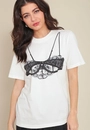 T-Shirt Meia Malha Manga Curta Lingerie