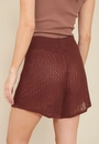 Short Em Tricô Com Cordão No Cós