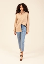 Camisa Oversized Em Tricoline Manga Longa