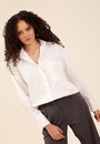 Camisa Oversized Em Tricoline Manga Longa