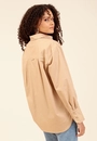 Camisa Oversized Em Tricoline Manga Longa