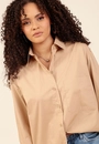 Camisa Oversized Em Tricoline Manga Longa