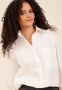 Camisa Oversized Em Tricoline Manga Longa