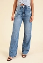 Calça Jeans Reta  Azul Escuro