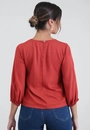 Blusa Em Viscose Twill Manga 7/8 Com Elástico