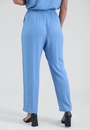 Calça Reta Cós Com Elástico Em   Viscose Twill