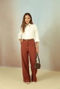 Blusa Manga Longa Com Gola Laço Em Viscose Slub