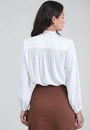 Blusa Manga Longa Com Gola Laço Em Viscose Slub
