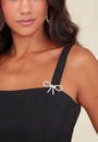 Cropped Em Alfaiataria Com Aplique Laço