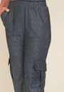 Calça Em Malha Lurex Com Bolso Cargo