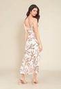 Vestido Midi Em Viscose Alça Com Botões Estampa Jardim Secreto
