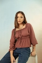 Blusa Em Viscose Manga Longa Ombro A Ombro
