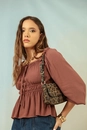 Blusa Em Viscose Manga Longa Ombro A Ombro