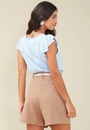 Blusa Em Meia Malha Com Babados Na Manga