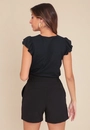 Blusa Em Meia Malha Com Babados Na Manga