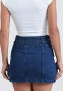 Saia Curta Jeans Com Cinto Duplo
