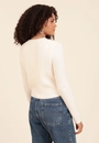 Cardigan Tricô Pelinho Canelado Decote Redondo