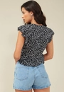Blusa Cropped Em Viscose Sem Manga Com Babados