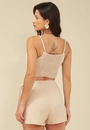 Blusa Cropped Em Algodão Com Linho Alça Lastex Costa
