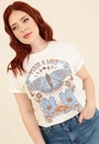 T-Shirt Em Meia Malha Borboleta