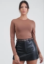 Blusa Em Poliamida Manga Longa Básica