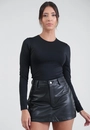Blusa Em Poliamida Manga Longa Básica
