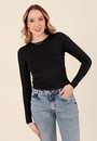 Blusa Em Poliamida Manga Longa Básica