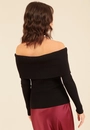 Blusa Tricô Canelado Ombro A Ombro Manga Longa