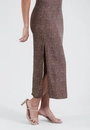 Vestido Midi Alça Em Viscose Poá Marrom