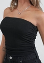Blusa Decote Reto em Malha Tule Franzido
