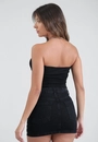 Blusa Decote Reto em Malha Tule Franzido