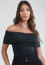Blusa Em Malha Decote Ombro A Ombro